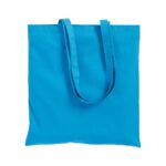 shopper in tela nera personalizzabile azzurra